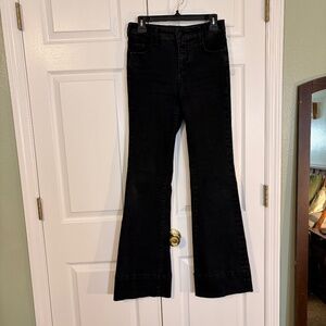 Pilcro & the Letterpress Superscript Black Flare Leg Jeans Sz 28 Anthropologie